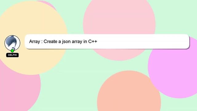 Array : Create a json array in C++ смотреть онлайн