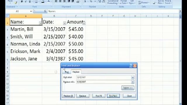 Microsoft Excel 2007 - Find and Replace Data смотреть онлайн