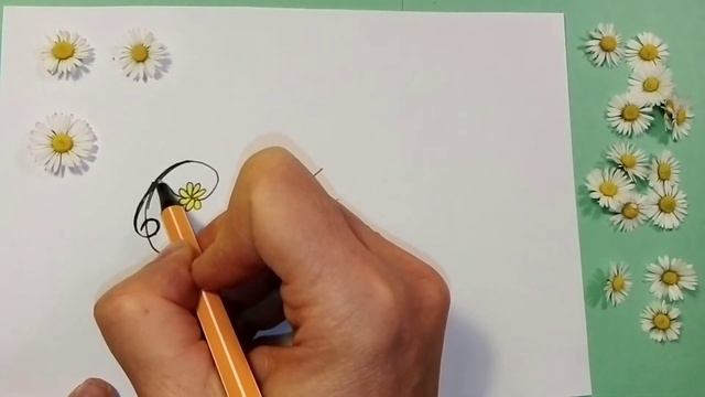 СОЛЯ 🌼 Урок леттеринга Оформление ромашками. Lettering for beginners. Lettering für Anfänger. смотреть онлайн