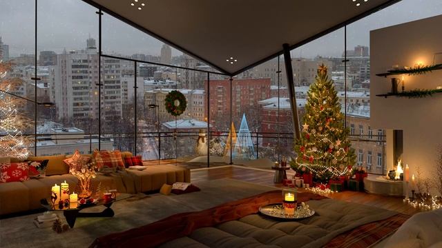 Warm Christmas Jazz 2024 with Snow Falling by Window? Cozy Christmas Ambience to Relax, Calm & Slee смотреть онлайн