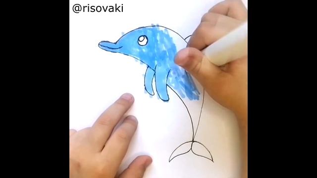 Как нарисовать // Дельфин // Урок-стишок смотреть онлайн