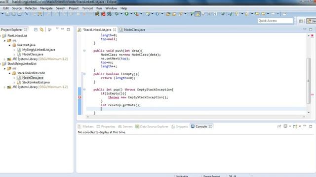 Implement Stack using Linkedlist in Java смотреть онлайн