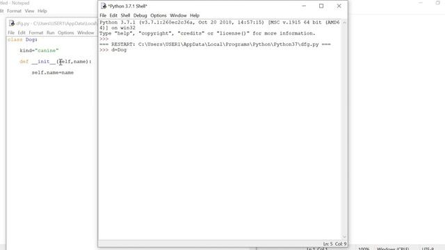 Class and Instance variable example in Python смотреть онлайн