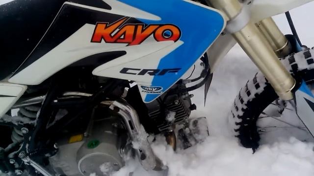 Занесло. Улетел в сугроб на ПитБайке [Kayo CRF 125] смотреть онлайн