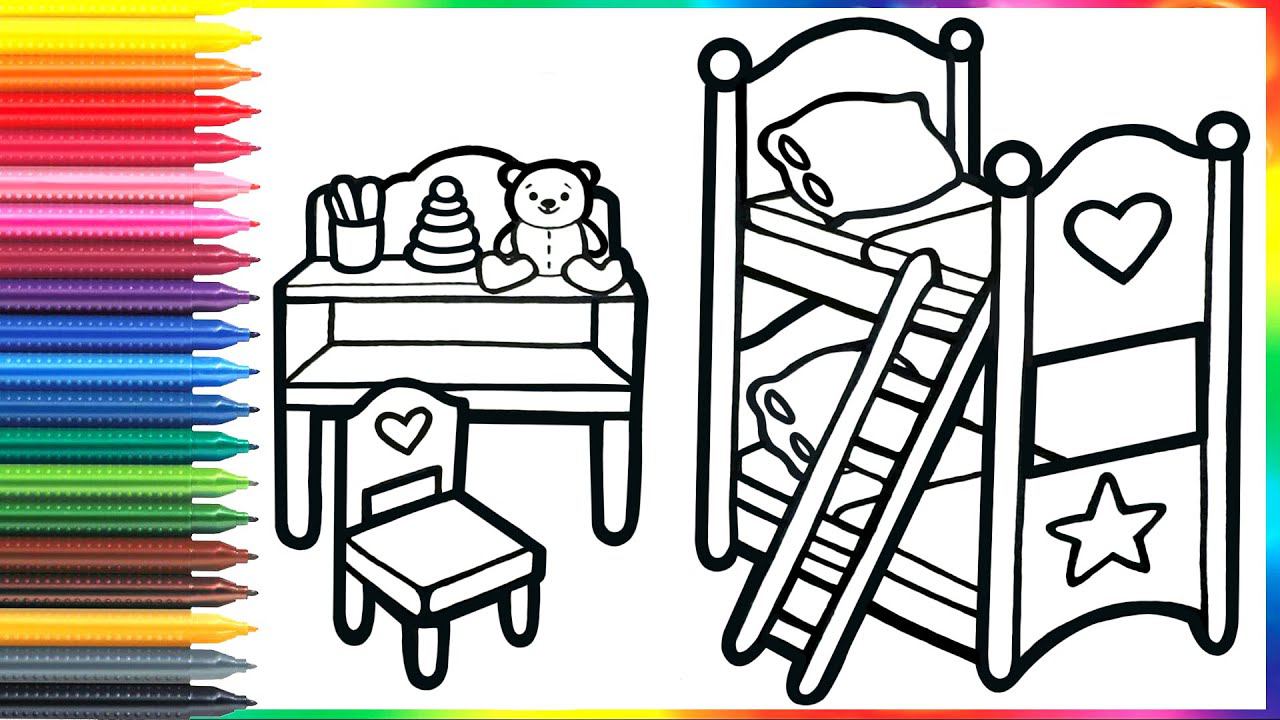 How To Draw A Crib For Two For Children/Bolalar Uchun Chaqaloq Karyolasini Qanday Chizish Mumkin