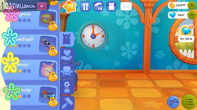 Играем с виртуальным домашним питомцем в игре про Ам Няма. Покупаем новую мебель. On my Om Nom смотреть онлайн