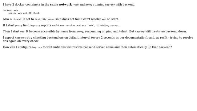 haproxy wait until dns resolve backend смотреть онлайн