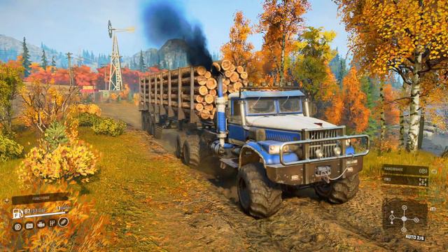 SnowRunner Ultimate Log Lod With Tayga-6455b Truck | Off-Road SnowRunner Gameplay #203 смотреть онлайн