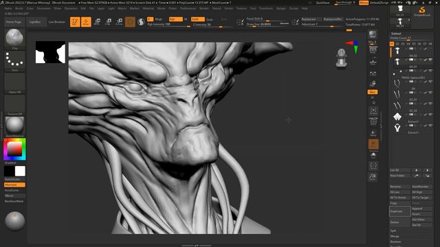 ZBrush to Photoshop Timelapse - 'Alien Bust' Concept смотреть онлайн