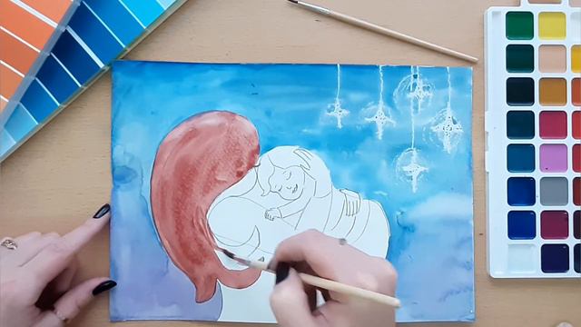 Нежность... | рисунок для мамы смотреть онлайн