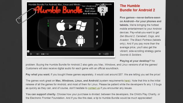 Humble Bundle 2 - Bundle of Apps for MAC, Windows, Linux, and Android смотреть онлайн
