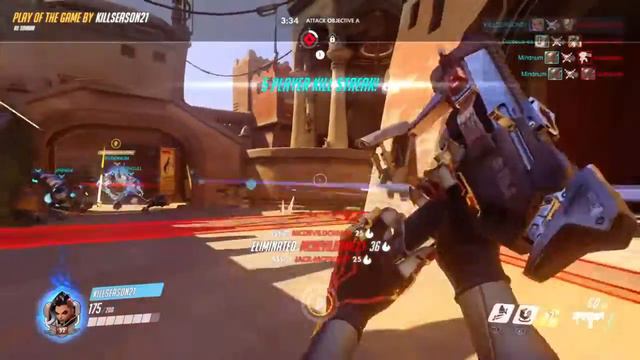 Overwatch SOMBRA!!!!!!!!! Play of the game смотреть онлайн