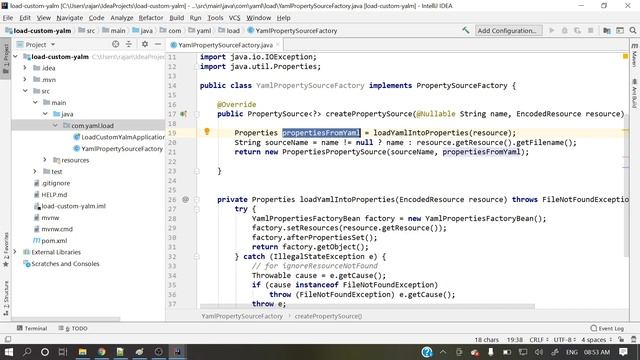 How to load custom yaml file in spring | Load custom yaml file to Environment смотреть онлайн
