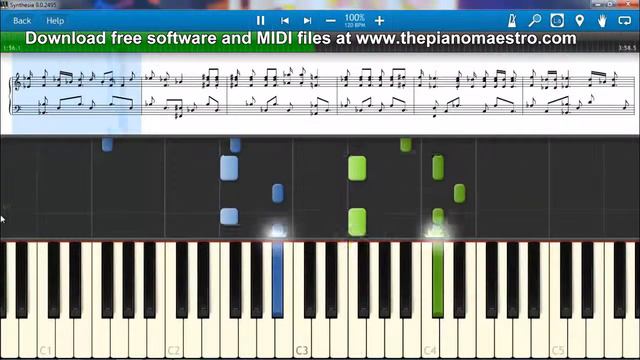 Umbrella  - Rihanna -- Piano Lesson With Synthesia