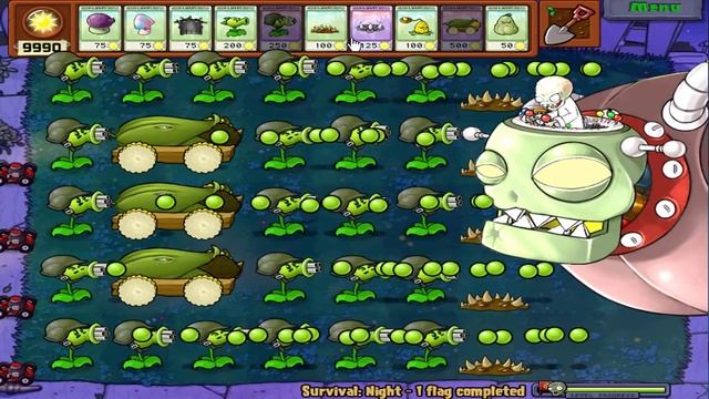 99 Gatling Pea Cob Cannon vs 999 GargantuarZombie - Plants vs Zombie смотреть онлайн
