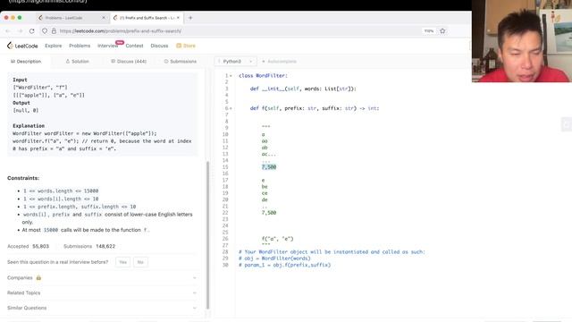 745. Prefix and Suffix Search - Day 18/30 Leetcode June Challenge смотреть онлайн