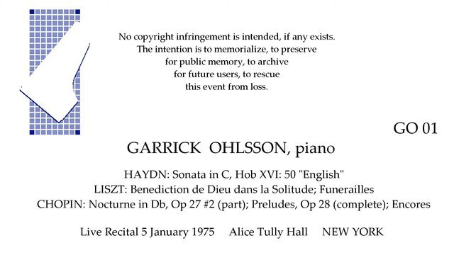 GARRICK OHLSSON Live Recital 1975 HAYDN LISZT CHOPIN NEW YORK смотреть онлайн