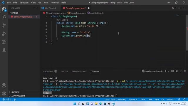String data type in Java Programming in Visual Studio Code #tutorial #Java смотреть онлайн