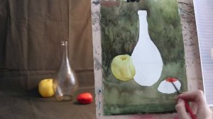 Как нарисовать стекло акварелью на темном фоне