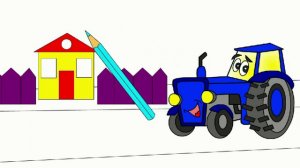 Мультик - Раскраска для малышей. Раскрашиваем трактор