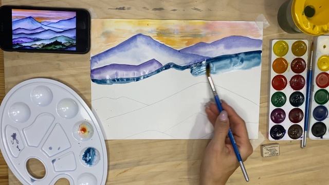 Мини курс "Пикчер" | Урок №3. Живопись | Пейзаж гор смотреть онлайн