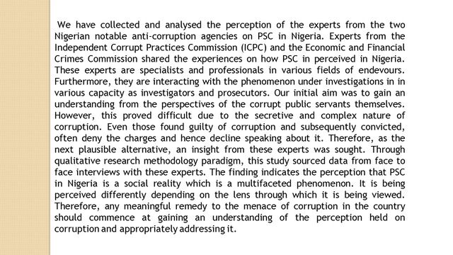 The Perception On Public Sector Corruption PSC In Nigeria An Insight From Experts In Anti Corruptio смотреть онлайн