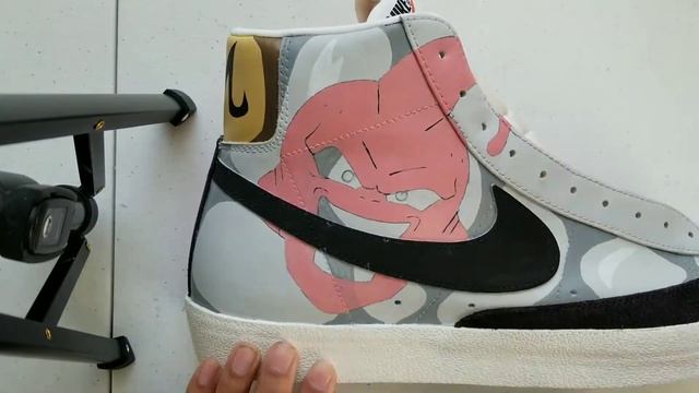 Custom Painting Nike Blazers Kid Buu Edition Timelapse! смотреть онлайн