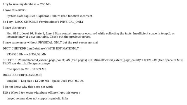 Databases: Unable to save and error on DBCC CHECKDB (2 Solutions!!) смотреть онлайн