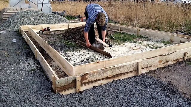 #1 Баня, каркасная баня, залил фундамен своими руками. смотреть онлайн