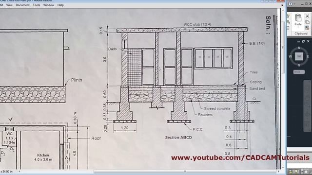 AutoCAD House Section Drawing Tutorial - 2 of 3 смотреть онлайн
