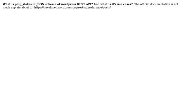 Wordpress: ping_status in JSON REST API смотреть онлайн
