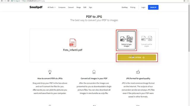 Cómo convertir un archivo PDF a JPG con un conversor online смотреть онлайн