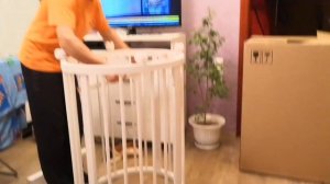 VLOG. Круглая кроватка - трансформер 8 в 1. Собираем кроватку. Покупки для скрапбукинга.