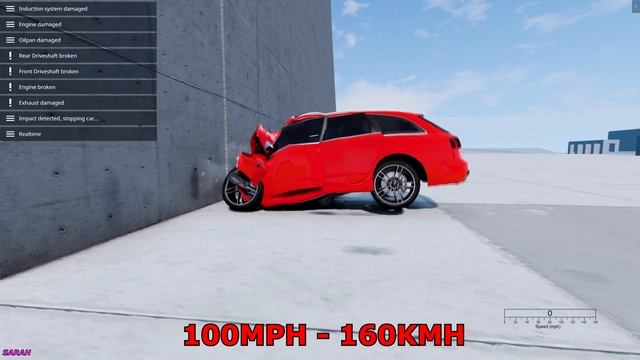 Audi RS6 C7  Crash Test 191MPH  307KMH  BeamNG Drive