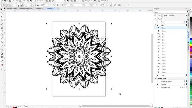 Corel Draw Tutorial - Advanced Technique With Symmetry Tool смотреть онлайн