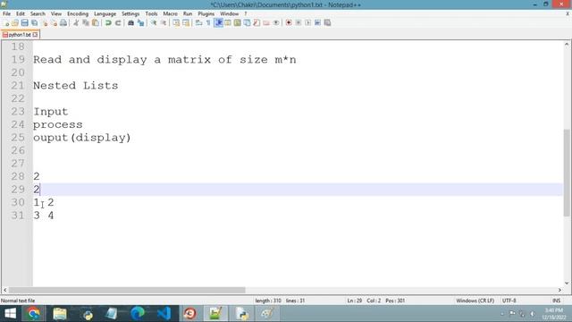 introduction to matrix programs in python telugu | how to read and print matrix in python telugu смотреть онлайн