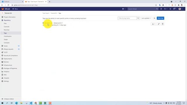Git - GitLab: Hướng dẫn sử dụng lệnh git tag смотреть онлайн