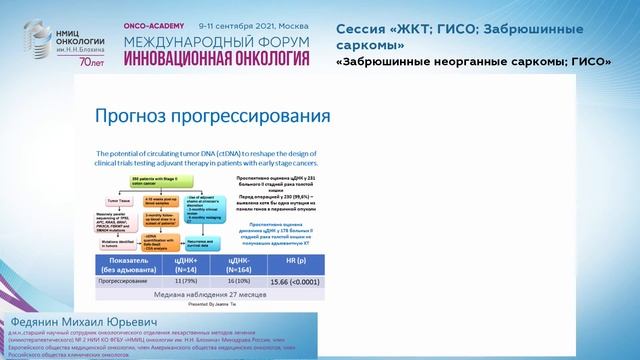 Циркулирующие опухолевые ДНК у больных злокачественными новообразованиями ЖКТ. смотреть онлайн