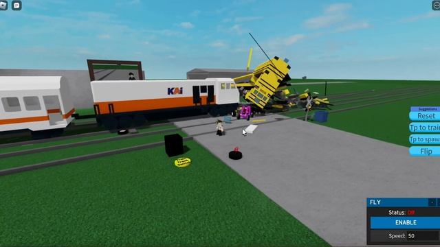 Crashing Trains and Cars in Trains vs Cars Roblox! смотреть онлайн