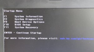 Как запустить Startup Menu на ноутбуке HP