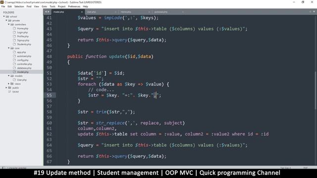 #19 Update method | Student management system in PHP | OOP MVC | Quick programming tutorial смотреть онлайн