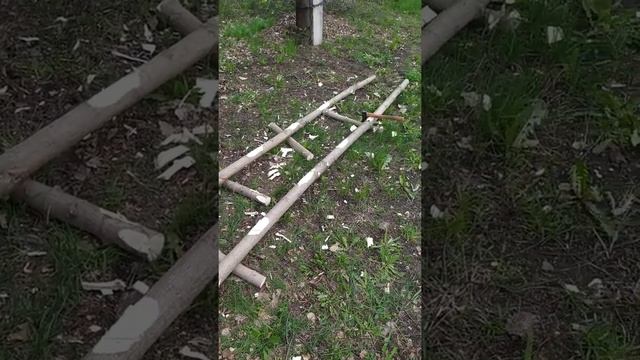 Лестница, своими руками из подручных материалов. Первая ночëвка в деревенском доме)) смотреть онлайн