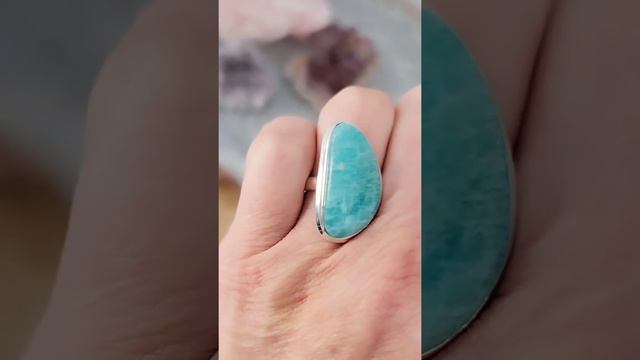 Amazonite Silver Ring Size 6 смотреть онлайн