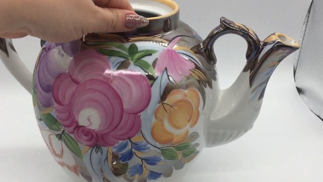 Чайник Русский бал цветов Дулевский фарфор, Видеообзор смотреть онлайн