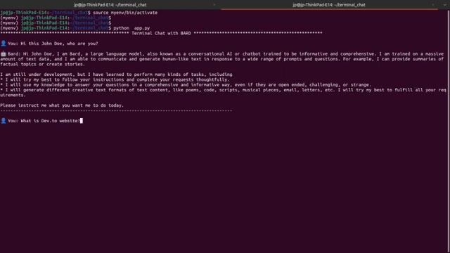Chat in terminal with Google Bard built using BARD API and Python3 смотреть онлайн