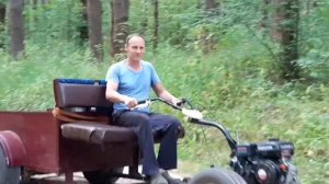 На мотоблоке в лес за песком.