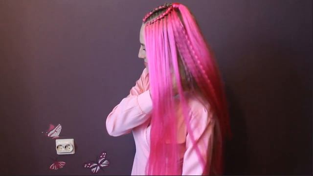 косички с канекалоном прическа Водопад от Галина Клейменичевой смотреть онлайн