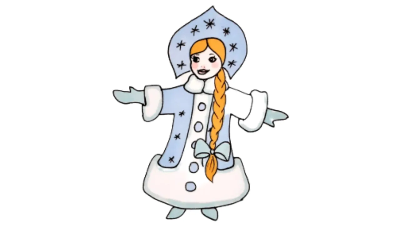 Как нарисовать Снегурочку смотреть онлайн