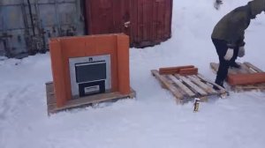 Сборка кирпичного портала банной печи без навыков печника