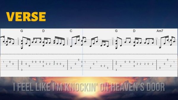 Knocking On Heavens Door Fingerstyle Tab